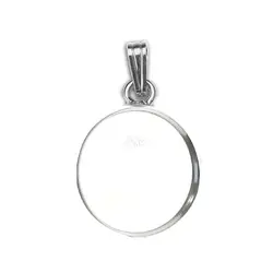 Solid 925 Sterling Silver Pendant Tray Round Pendant Blank fit 16mm Round Cabochon for Necklace Jewelry Making