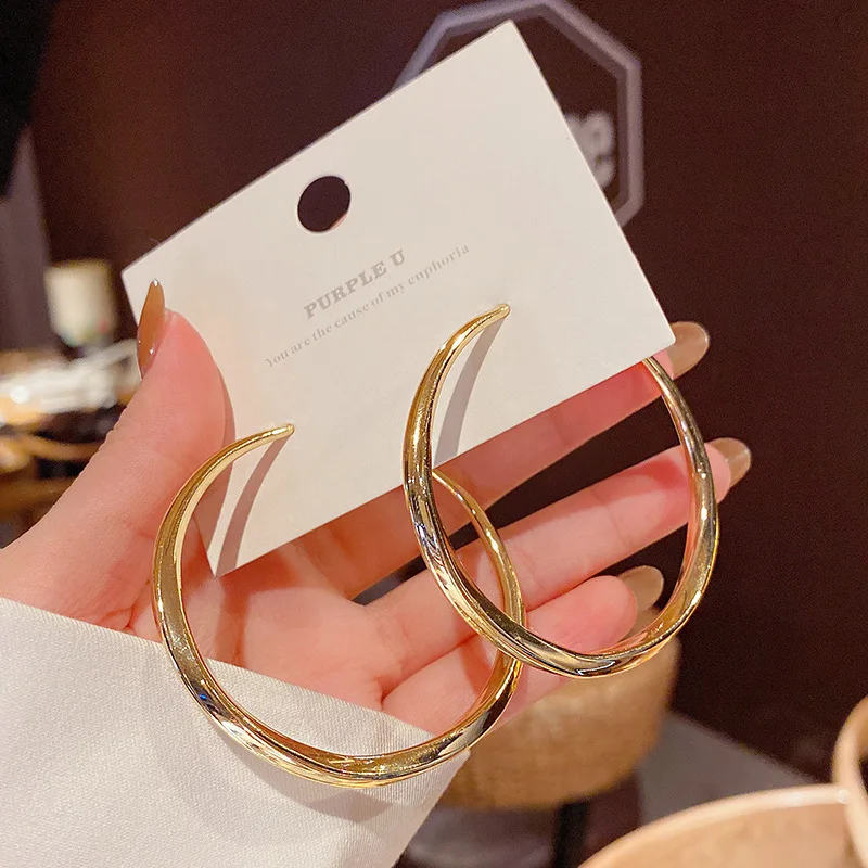 BLIJERY New Personality Gold Color Big Hoop Earrings Thick Twist Circle Earrings for Women Statement Jewelry Boucles d'oreilles