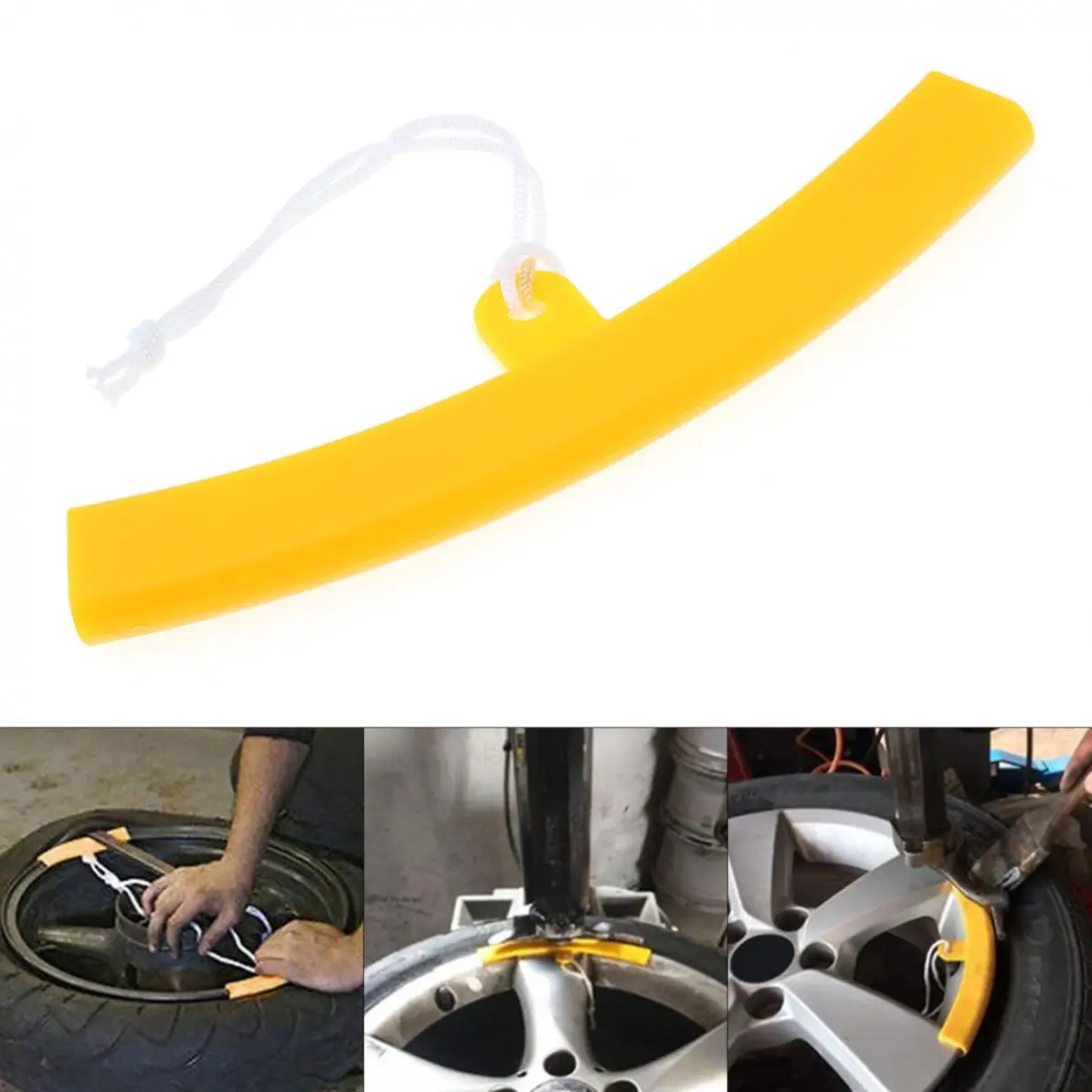 

Portable Universal Wheel Rim Protector Tyre Remove Guard Edge Protection Tire Changing Tool with Cords for Motorcycles Cars