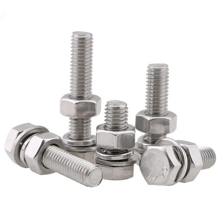 304 stainless steel hex bolt screw nut set M3 M4 M5 M6 M8 M10 Daquan extended screw flat pad spring washer