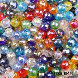 YHBZRET 8mm 96 Faceted Austrian crystal beads ball 50pcs AB color Round Loose bead for Jewelry making bracelet DIY accessories