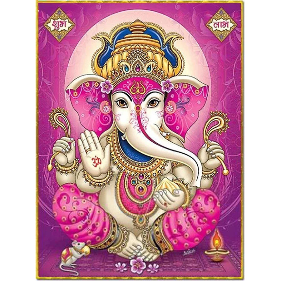 

Алмазная вышивка Ganesha 5d «сделай сам», картина из страз, вышивка крестиком, полноразмерная картина для индийской религии, Декор, пазлы, 3d Искусство