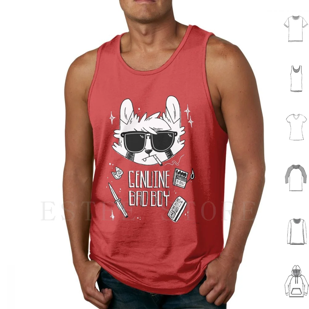 Genuine B-Boy Tank Tops Vest Sleeveless Red Panda Raccoon Bad Boy Cigarette Sunglasses Aviators Matches Knife Switch