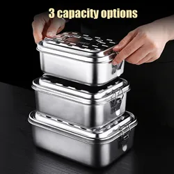 Big Size Lunch Box Food Grade 304 Stainless Steel Anti-leak Bento Box Food Container Bento Box Snack Storage Box