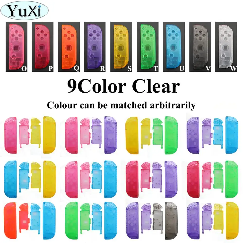 

YuXi For Nintend Switch NS Joy-Con Replacement Housing Shell Case for JoyCons Controller Cover Clear pink purple Repair Parts