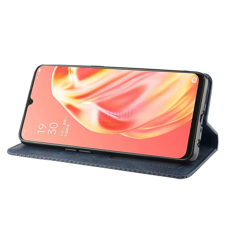 Custodia Portafoglio OKZONE Per Oppo A91/F15/Reno 3, Pelle Con Slot Carte E Chiusura Magnetica, Funzione Stand – Viola
