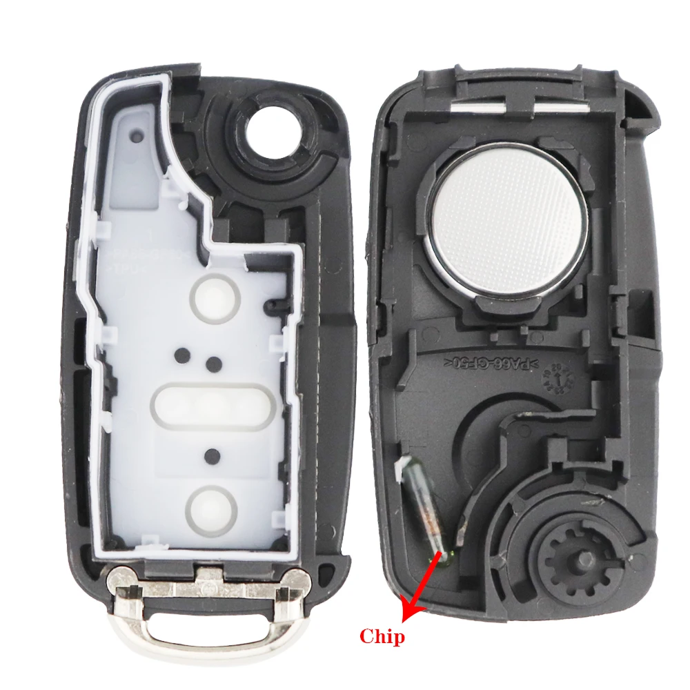 YIQIXIN 7E0837202AD 2 Button Folding Flip Remote Key For VW Volks Wagen Amarok Transporter Sharan Model 434MHz ID48 Chip