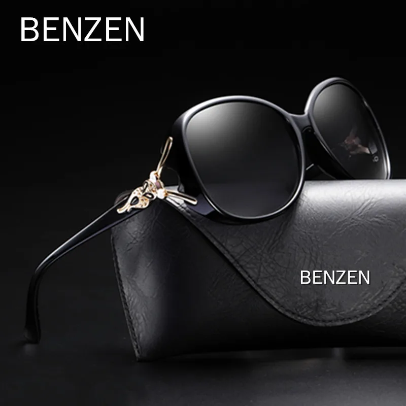 

BENZEN Polarized Sunglasses Women Brand Designer Retro Big Frame Luxury Lady Sun Glasses UV Protection Eyewear 6680