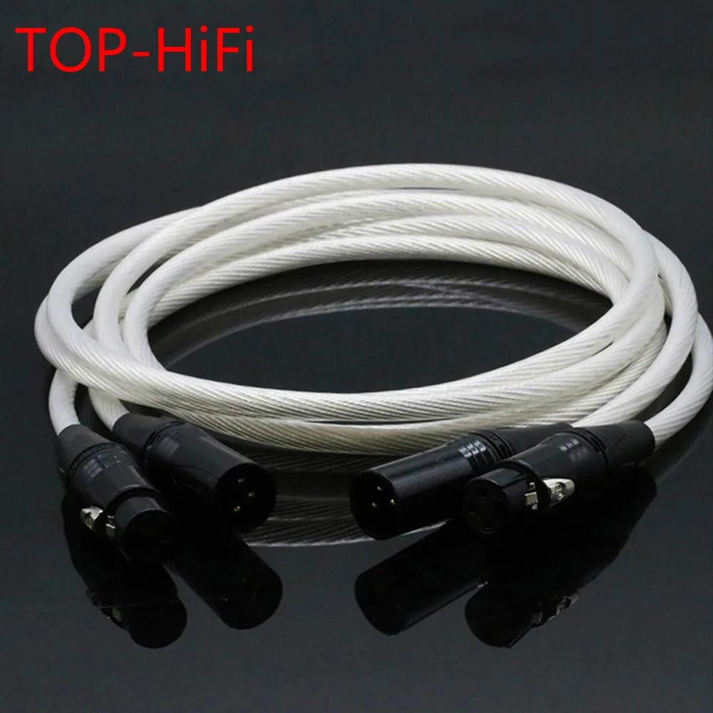 

TOP-HiFi Pair neutrik XLR Balance Cable Pure Silver 7NOCC Cable 2 XLR Male to 2 XLR Female Cable Balance line Cord