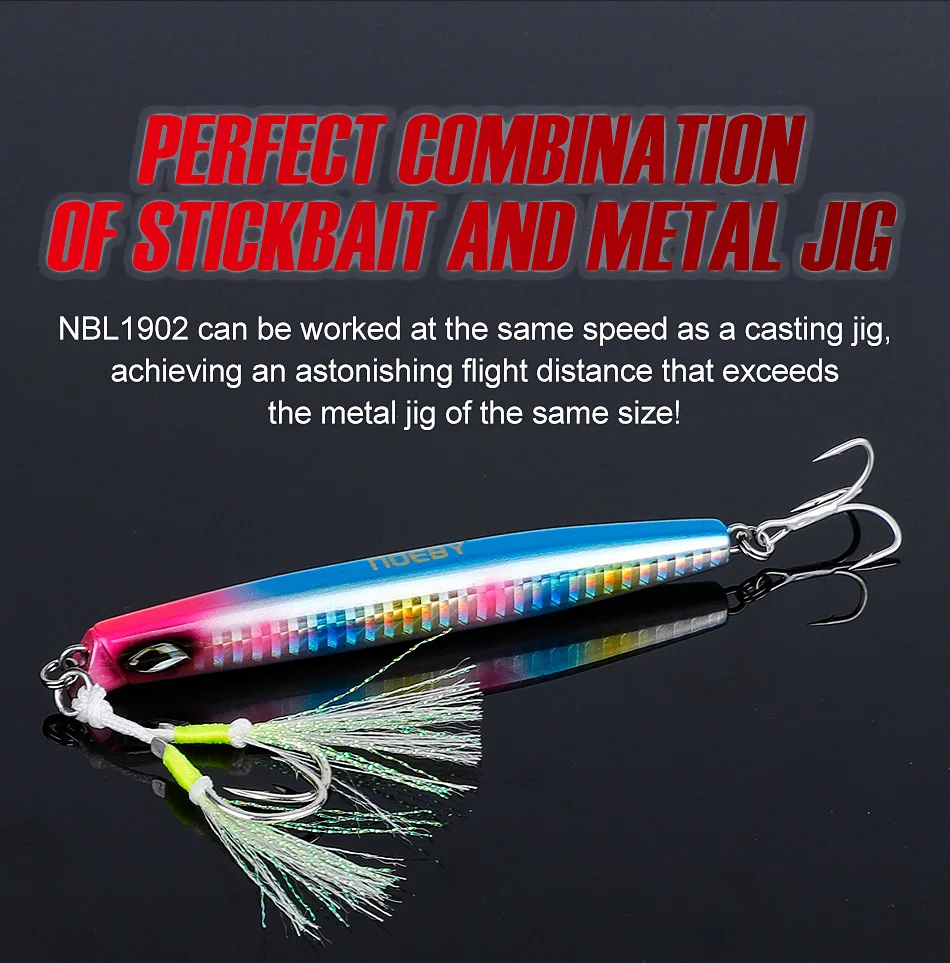 NOEBY Sinkender Pencil-Stickbait 110mm 46g Weitwurf-Hardbait für Salzwasser-Seebarsch-Angeln – Detail 9