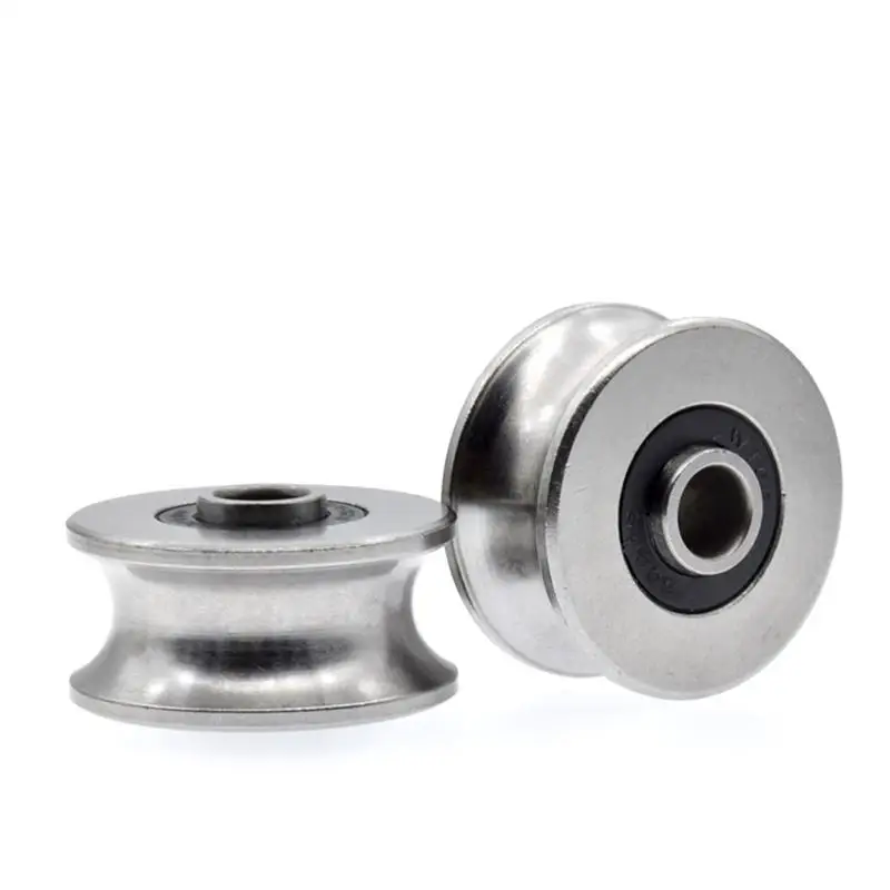 4 Stück/10 Stück U-Nut-Führungsrad 8*35*17 mm, Riemenscheibenlager aus Edelstahl, wasserdicht und rostfrei, 8x35x17 mm – Detail 2