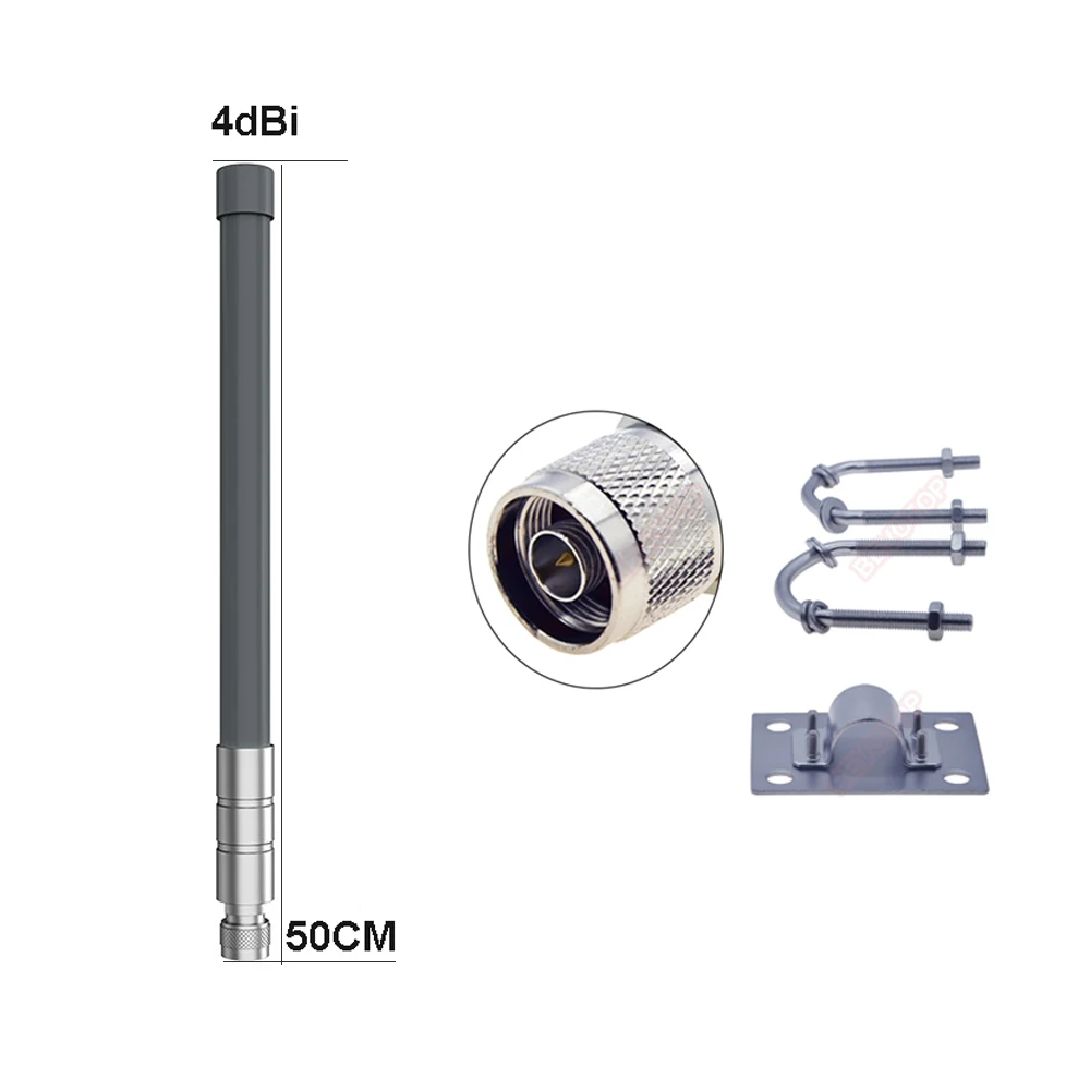 Imagem -02 - Antena Lora do Mineiro do Hotspot do Hélio de Dbi 868mhz 915mhz n Tomada Masculina Omnidirection Antena Exterior Ip67 à Prova Dip67 Água da Fibra de Vidro 4