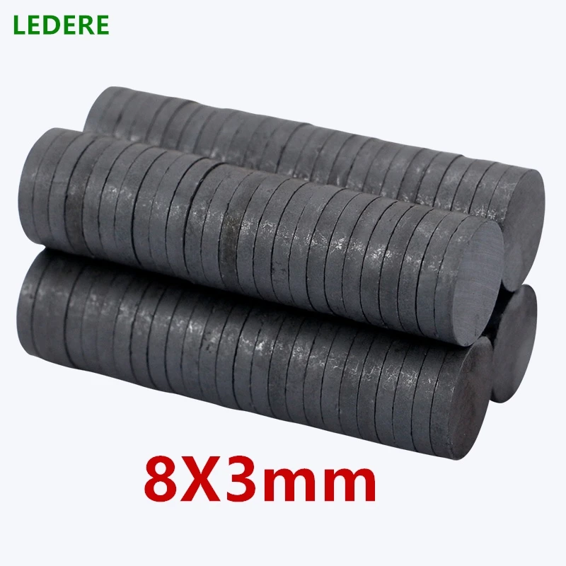 

10-500pc/lot Disk Ferrite Magnet 8x3 mm magnet fridge ferrite magnet ring ferrite magnet for speakers magnet black 8 * 3 mm mini