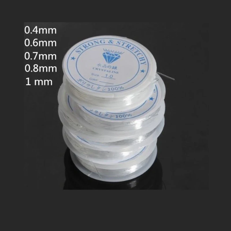 10PCs/Lot DIY Crystal Beading Stretch Cord Elastic Line,Transparent Clear Round Beading Wire/Cord/String/Thread Jewelry Making