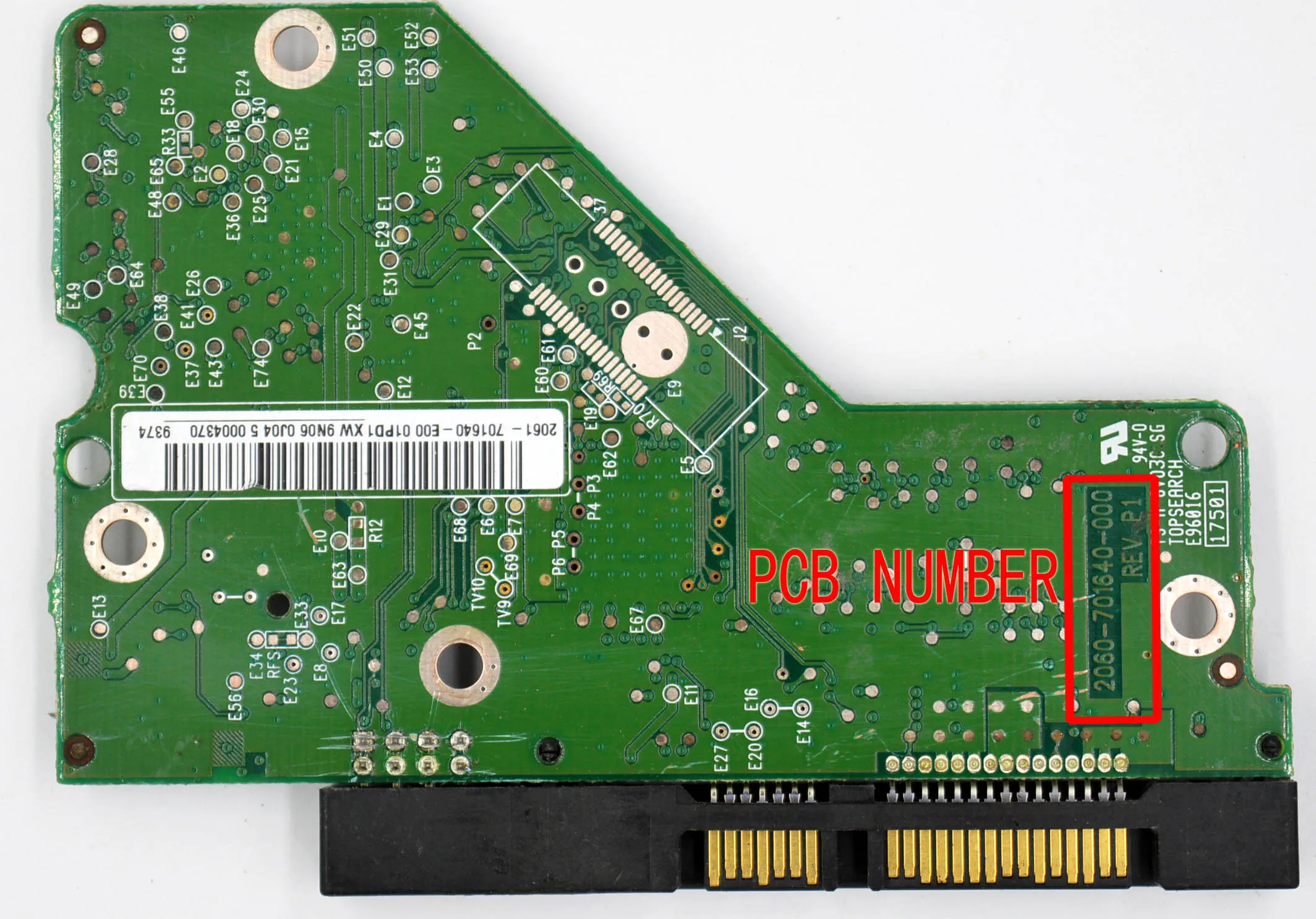 Imagem -03 - Pcb Hdd Placa Lógica 2060701640000 Rev p1 2061-701640-e00 2061-701640-a00 Wd10eads Wd10eavs Wd10evvs