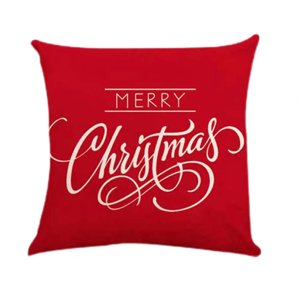 1 Set Xmas Throw Pillow Cover Square Shrink Resistant Christmas Cushion Case Anti-deformed Cushion Case