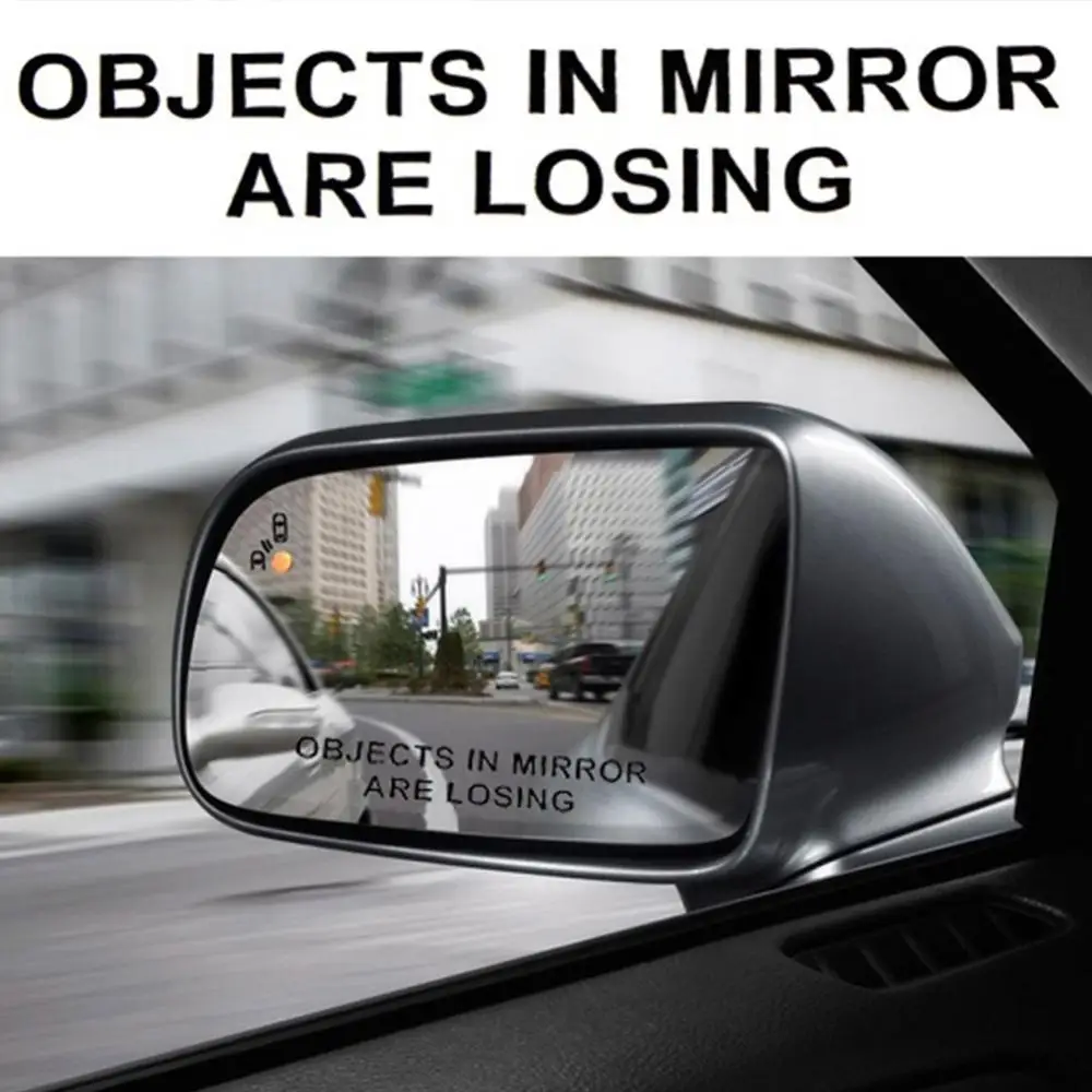 2 Pcs OBJECTS IN MIRROR ARE LOSING Car Stickers Rear View Mirror Vinyl Decal