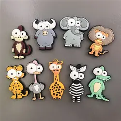 Aimants de réfrigérateur en PVC de dessin animé créatif pour bébés et enfants, jouets magnétiques d'animaux de zoo, souvenir pour tout-petits