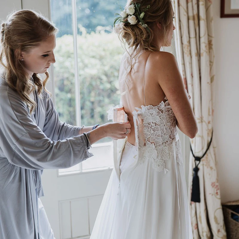 Robe De mariée longue en mousseline De soie, nouveau Style, avec Appliques en dentelle, Robe formelle pour femmes