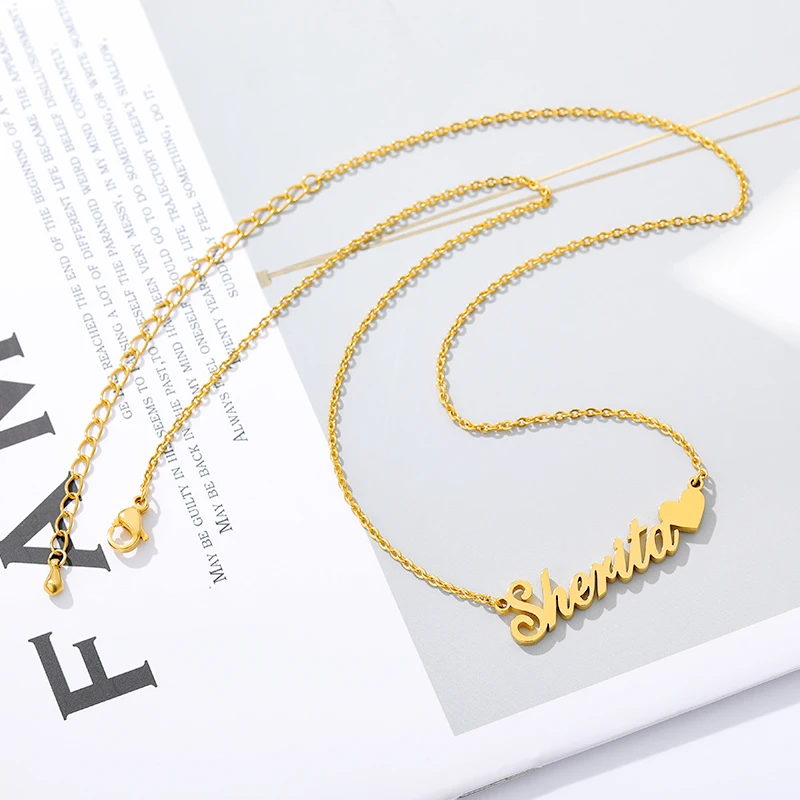 Custom Heart Name Necklaces For Women Men Stainless Steel Customized Necklace Pendant Female Personalized Jewelry Birthday Gift - Image 4