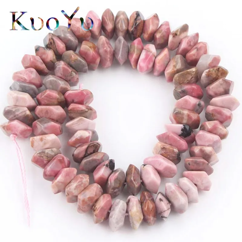 6x11mm Natural Stone Genuine Rhodonite Beads For Jewelry Making Irregular Rhombus Loose Spacer Beads DIY Bracelet Accessories