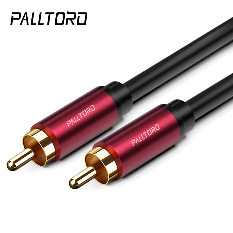 PALLTORO-Cable de Audio RCA a RCA macho a macho, Cable de Audio 2RCA chapado en oro, 2m, 3m, 5m, para cine en casa, DVD, TV, amplificador, CD, Soundbox