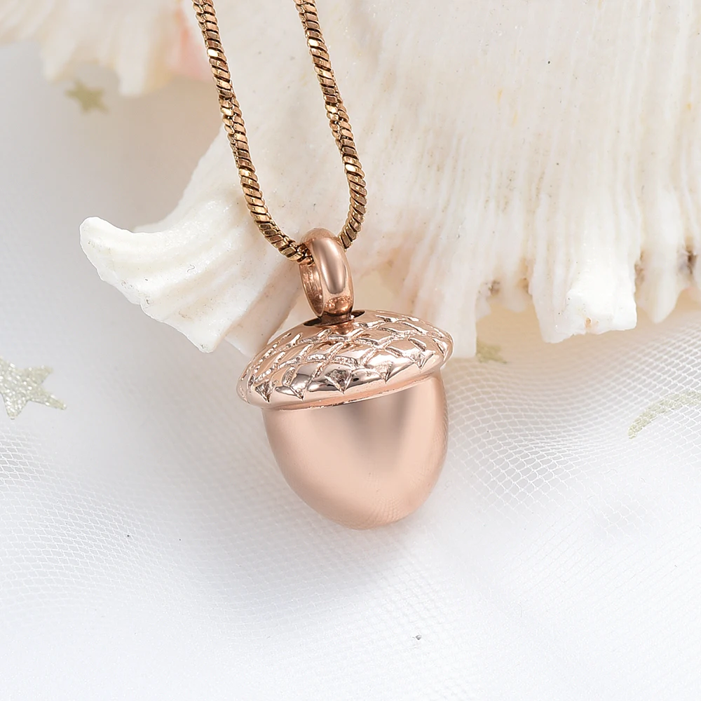 Cremation Jewelry Urn Necklace for Ashes Pendant Stainless Steel Acorn Urn Locket Ashes Keepsake Memorial Jewelry