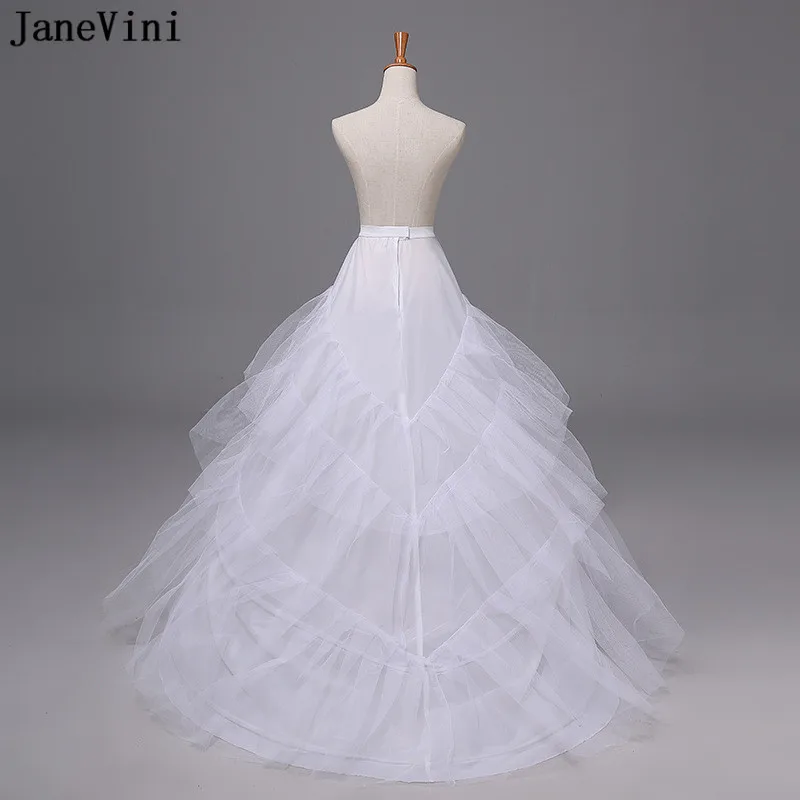 Janevini Puffy 2 Hoops 3 Lagen Van Hard Tule Bridal Petticoats Een Lijn Baljurk Vrouwen Trouwjurk Slip Crinoline onderrok