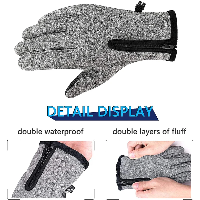 Guantes Térmicos de invierno para motocicleta, manoplas impermeables de dedo completo para pantalla táctil, Snowboard, Motocross, antideslizantes