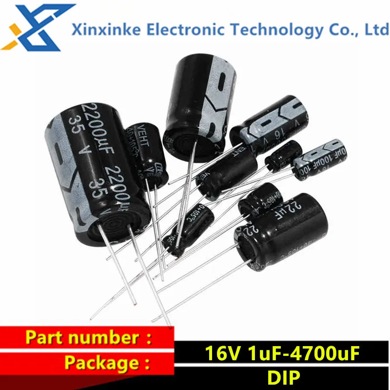 10PCS Aluminum Electrolytic Capacitor 16V 25V 35V 50V 63V 100V 400V 450V  47UF 100UF 220UF 330UF 470UF 680UF 1000UF