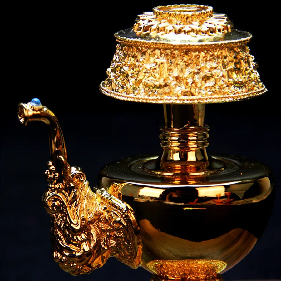 Buddhist Supplies Tibetan Gold Gilt Ben Pakistan Pot Handmade Water Bottle Water Supply Cup Trumpet