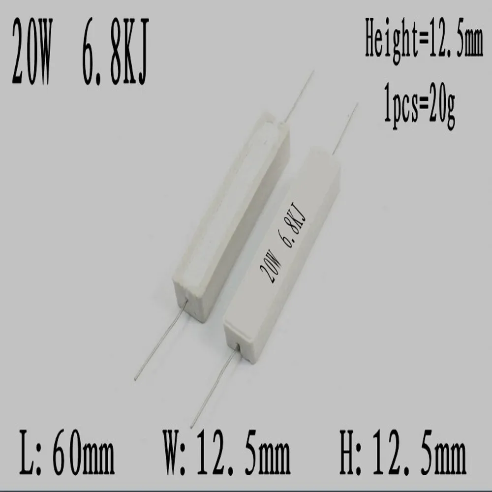 10Pcs 20W 5% Cement Resistor Power Resistance 0.1~10K 1R 2R 3R 4R 5R 6.8R 8R 0.1R 4.7R 330R 510R 68R 10R 100 1K 1.5K 2K 10K ohm – Detail 17