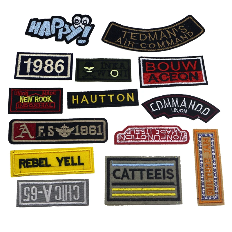 Clothing Embroidery Sewing Patch English Words And Sentences Logo Ironing Heat Transfer Stripe Badge Clothing Bag T-shirt DIY