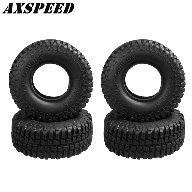 AXSPEED 1.9 Inch Rubber Tyres 100mm Wheel Tires for 1/10 RC Rock Crawler Car Axial SCX10 Accessories