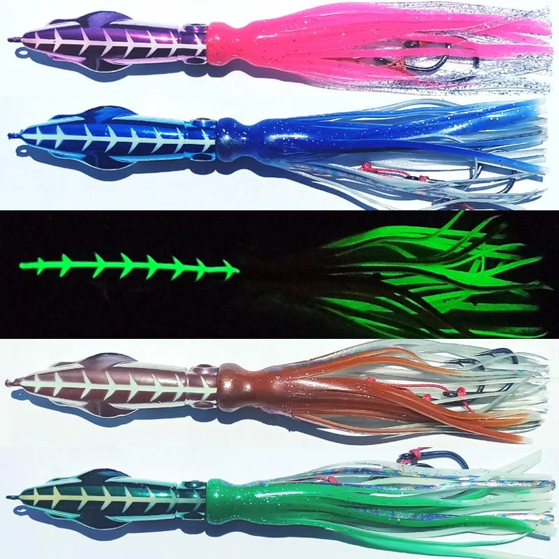 200g/150g/120g/100g/60g Glow Lumious Kabura Slider Snapper/Sea bream Jig head with skirt jigging lure boat bottom jig Cod lure