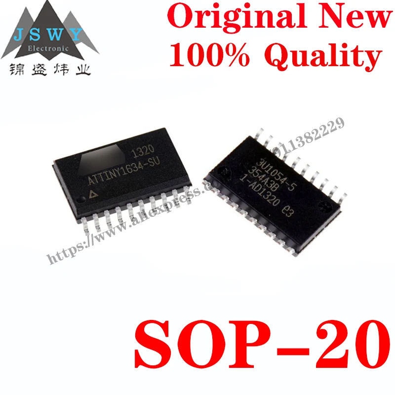 5~10 PCS ATTINY1634-SU SOP-20 Semiconductor 8-bit Microcontroller -MCU IC Chip with for module arduino Free Shipping ATTINY13A