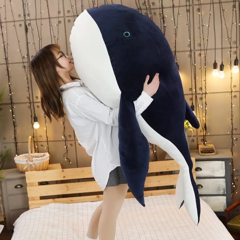 Big Animal Whale Plush Toy Cartoon Dolphin Doll Blue Whale Pillow for Children Girl Gift Decoration 59inch 150cm DY50717