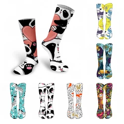 3D Printed Women Winter Long High Knee Socks Funny Cute Panda High Quality Elastic Soft Claf Socks Outdoor Street Hip Hop Socks