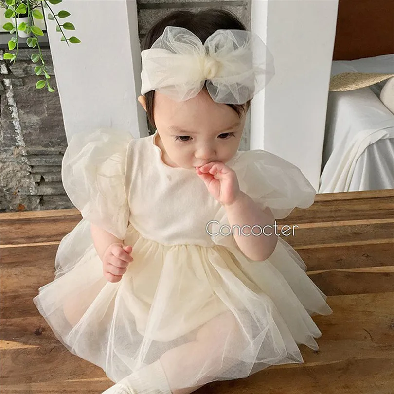 Vestido de princesa para niña recién nacida, ropa de algodón para fiesta de primer cumpleaños, boda, bautismo