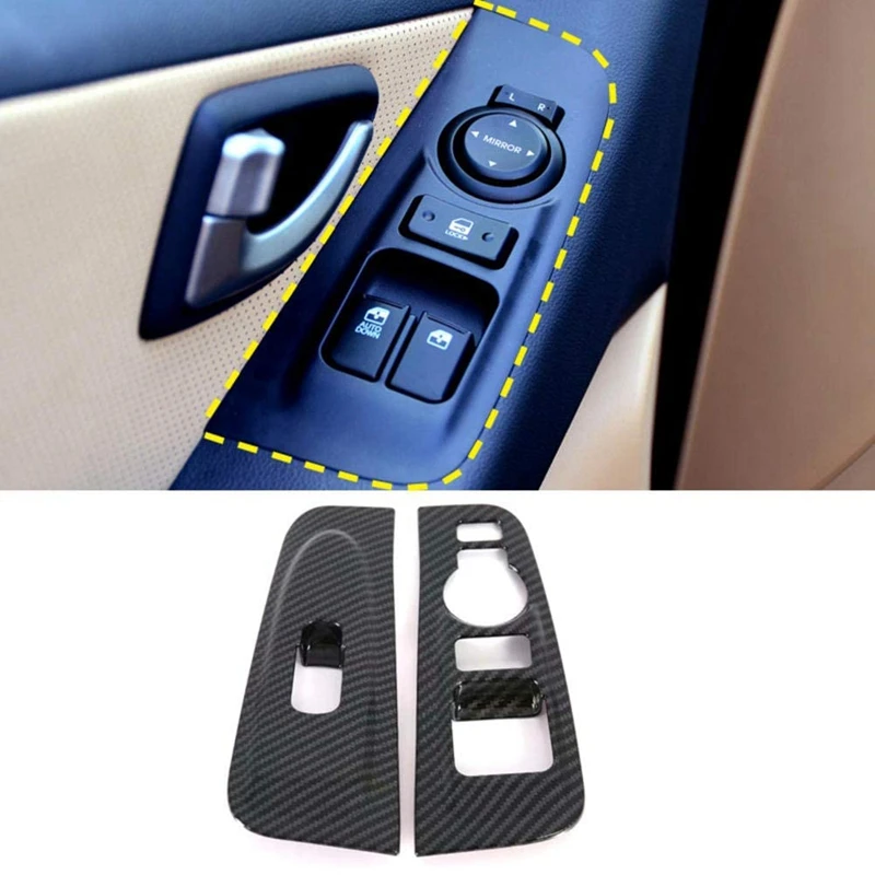 2Pcs ABS Carbon Fiber Window Armrest Trim Cover for Hyundai Grand Starex H1 2019 2020 Car Interior Accessories