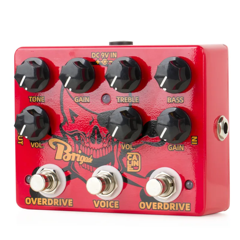 Caline-Pedal de doble efecto Overdrive para guitarra, accesorios de guitarra, brigada de DCP-07