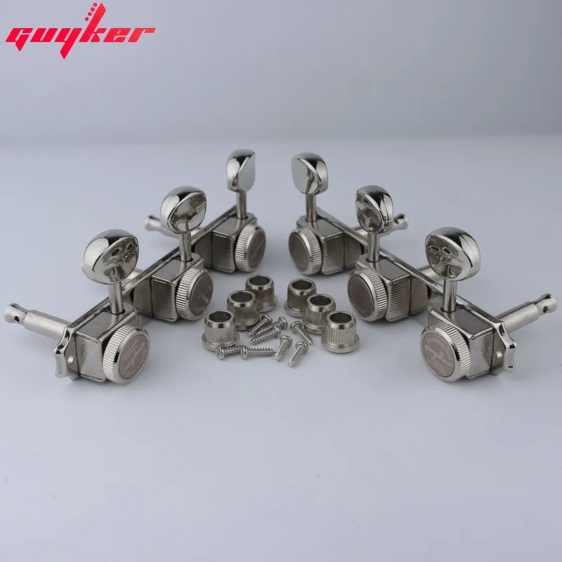 A Set GUYKER of 2pc Nickel Locking Tuning Pegs Keys Machine Heads Tuners