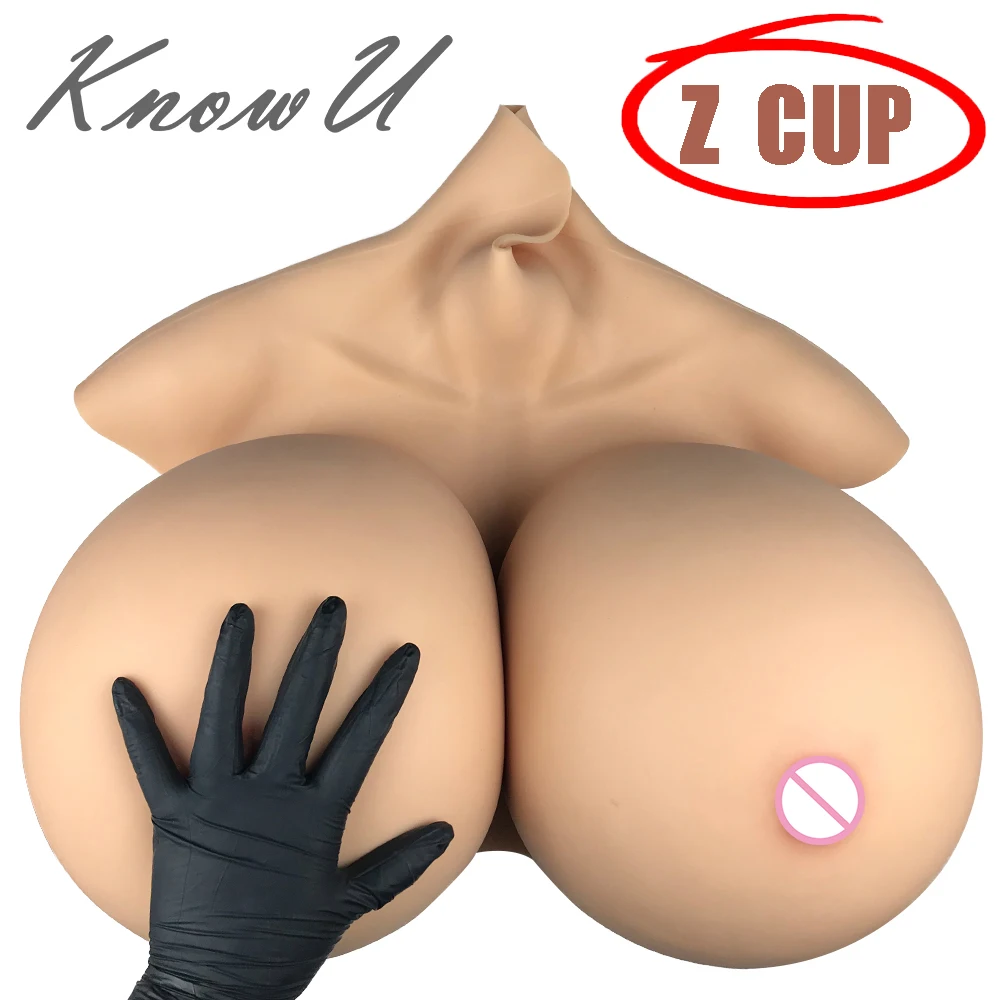 KnowU Oversized CupZ Cup Breast Forms Fake Boobs For Transgender Crossdresser Cosplay Super Big Shemale