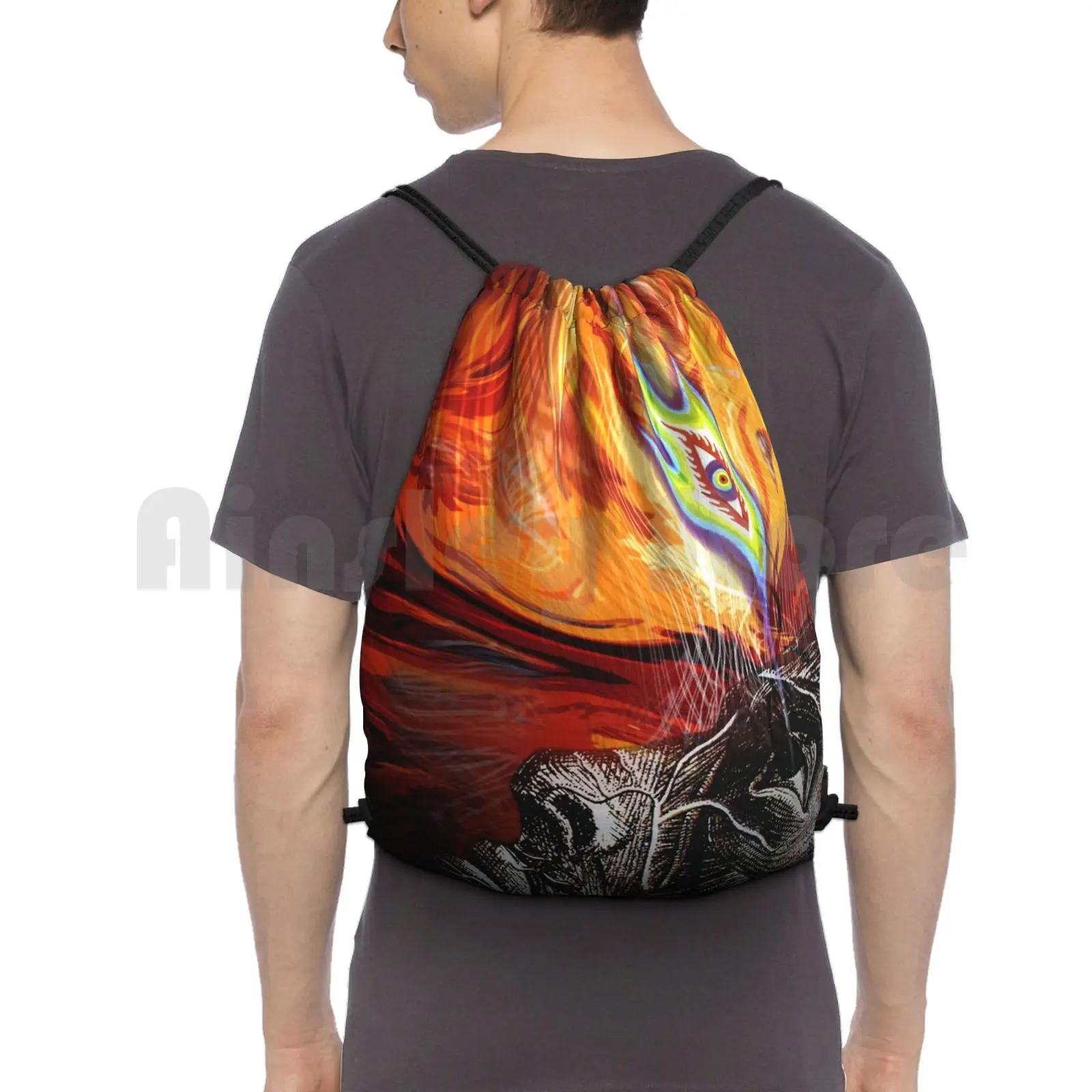 Psychedelic Rock # Alex Grey Backpack Drawstring Bags Gym Bag Waterproof New Best Trending Cover Tool James Keenan