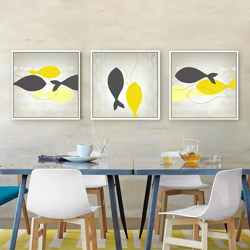 

Modern Mediterranean style Minimalist Decorative Painting of Living Room restaurant bedroom Photo Wall Mural fish Fun