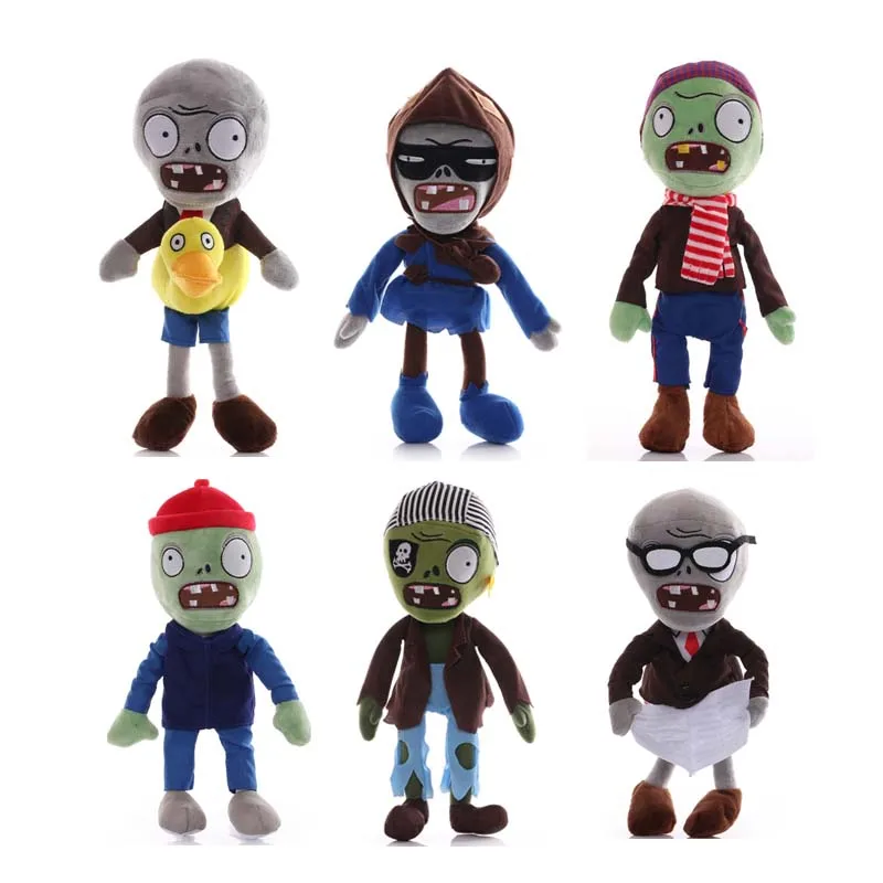 

6Pcs/Lot 30cm Plants vs Zombies Zombies Plush Toys PVZ Duck Pirate Newspaper Zombies Soft Plush Toy Doll for Kids Xmas Gifts