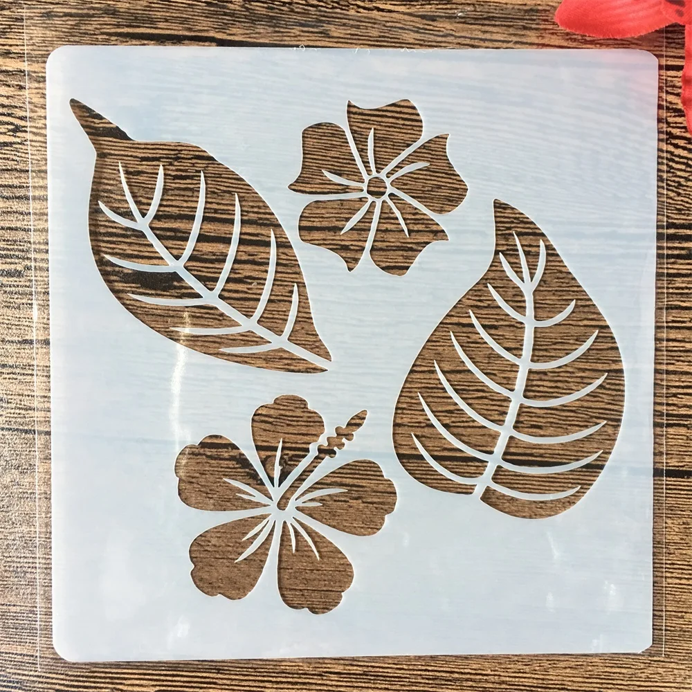 9Pcs/Set 13cm Leaves Tree  DIY Layering Stencils Painting Scrapbook Coloring Embossing Album Decorative Template