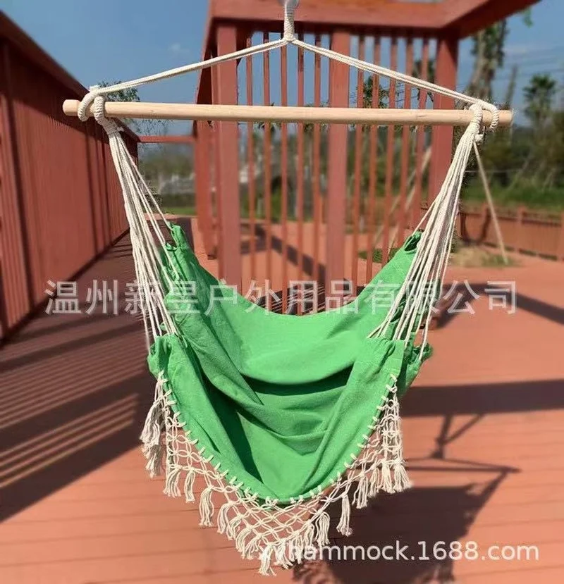 130 x100 x100cm Nordic style Home Garden Hanging Hammock Chair Outdoor Indoor Dormitory Swing Hanging Chair with Wooden Rod