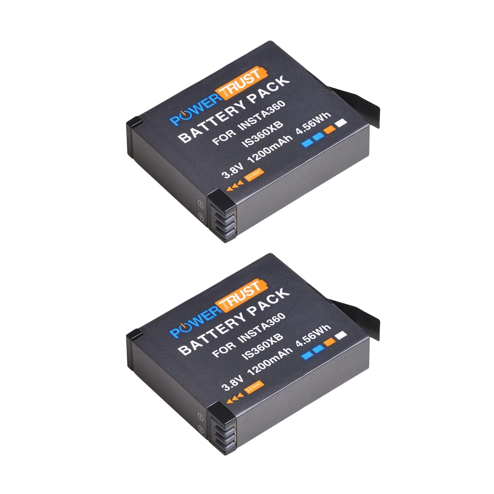 2Pcs 1200mAh ONE X Battery + Dual USB Charger for Insta360 ONE X Battery with Type C Port