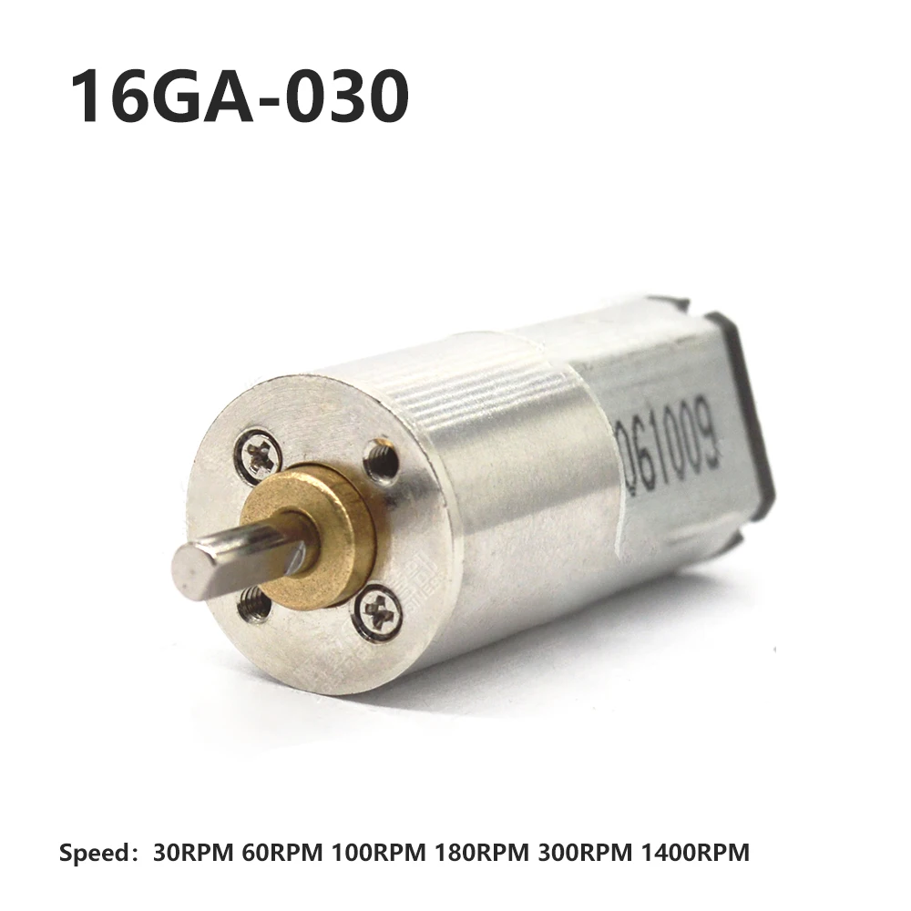 16GA-030 DC 6V Gear Reducer Speed 30RPM 60RPM 100RPM 180RPM 300RPM 1400RPM Metal Micro DC Motor Deceleration Motor